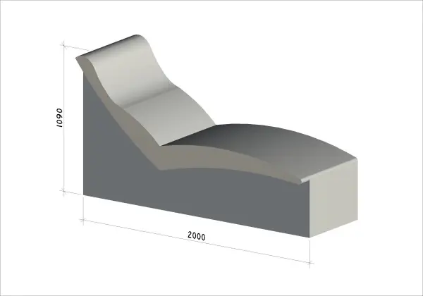 Лежак для хамама Designo 1090x2000х700мм