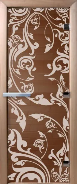 Дверь для сауны DoorWood Венеция, 600мм х 1800мм, без порога, бронза, коробка ольха