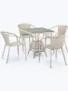 Обеденная группа из искусственного ротанга T706/Y137C-W85 Latte 4Pcs - столик и 4 кресла