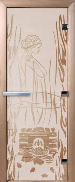 Дверь для сауны DoorWood Волшебный пар, 700мм х 1900мм, без порога, сатин, коробка ольха