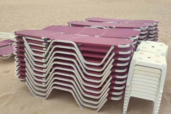 Уличный шезлонг складной алюминиевый Biotza Dias, gray серый, 196 х 62 x 33 см. 