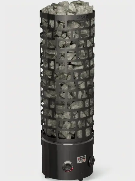 Электрическая печь Sawo Aries Round ARI3-90NB-BL-P-C, Black, со встроенным пультом в интернет-магазине WellMart24.com