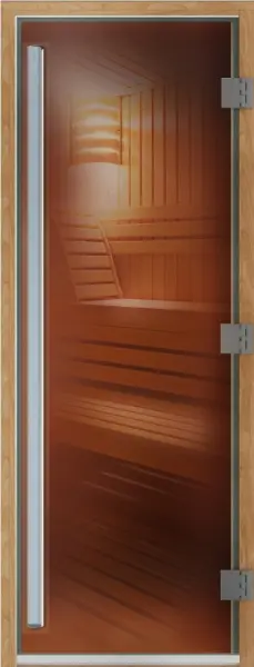 Дверь для сауны DoorWood Престиж, 800мм х 2100мм, с порогом, бронза, коробка ольха