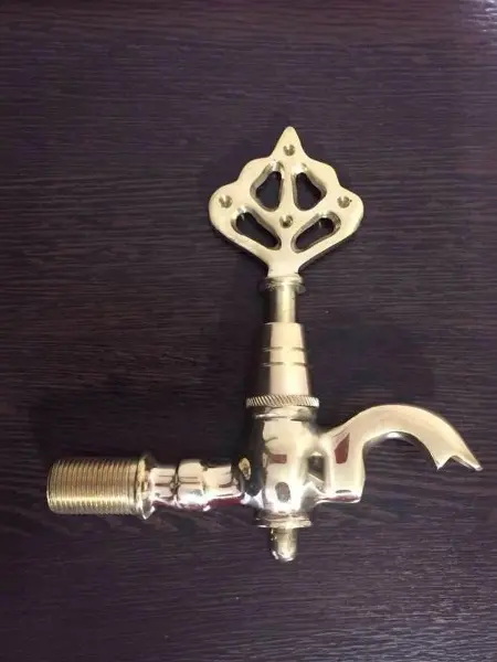 Кран латунный для хамама, цвет латунь, 09