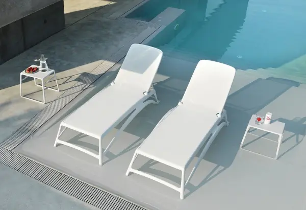 Шезлонг Nardi Atlantico, bianco/bianco 204x70x35 см