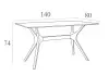 Стол садовый из пластика Siesta Ibiza table 140, brown