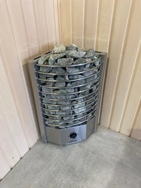 Электрическая печь Олимпия Плюс 4,5 кВт, угловая, со встроенным пультом в интернет-магазине WellMart24.com