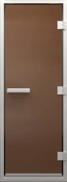Дверь для турецкой парной DoorWood 700мм х 1800мм, стекло бронза матовая