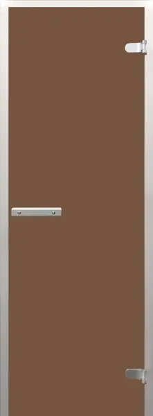 Дверь для турецкой парной DoorWood Hamam Light 700мм х 1900мм, без порога, стекло бронза матовая