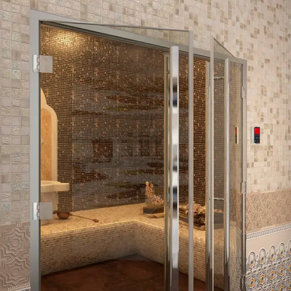 Дверь для турецкой парной DoorWood Prestige 1410х1990, стекло прозрачное