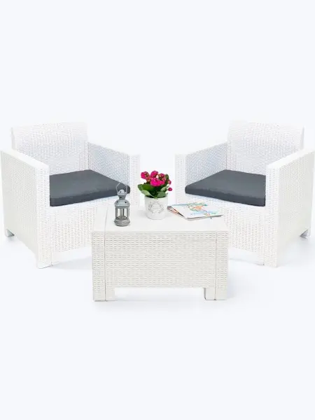 Комплект садовой мебели B:Rattan Nebraska Terrace Set, white