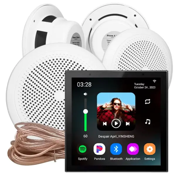 Акустическая система для сауны и хамама S&W Sensor 2.0 Round 4, Bkack/White, IP-68