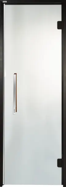 Дверь для турецкой парной GRANDIS DB 7x19 (680мм х 1890мм), черный профиль, стекло прозрачное