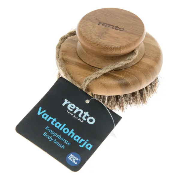 Щетка натуральная для мытья RENTO, круглая, бамбук, 9,5 см
