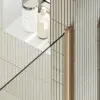 Душевая дверь на монопетле MaybahGlass, бронзовый профиль, стекло прозрачное
