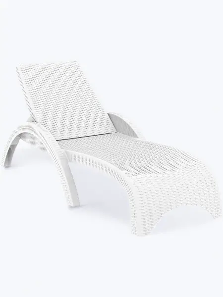 Пластиковое кресло шезлонг Siesta GS 1009, white белое 187 x 73 x 44 см