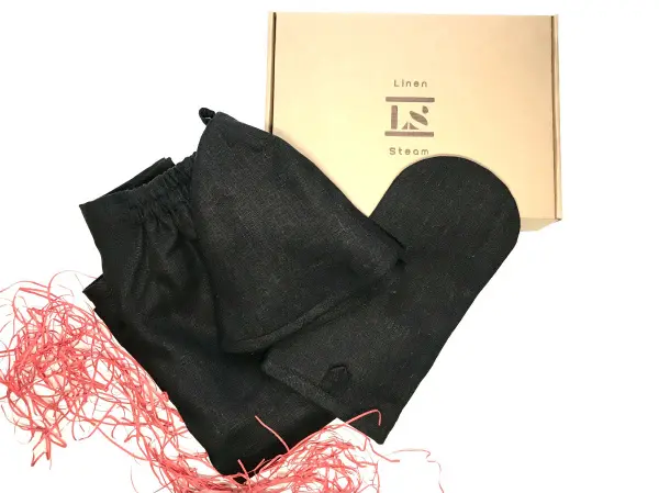 Набор для сауны Linen Steam Аnthracite Premium, мужской, лён 100%