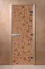 Дверь DoorWood бронза матовая Цветы и Бабочки 1900х700 мм, без порога, коробка ольха