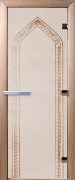 Дверь для сауны DoorWood Арка, 600мм х 1800мм, без порога, сатин, коробка ольха