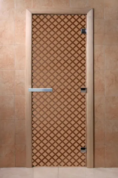 Дверь для сауны DoorWood Мираж, 800мм х 2100мм, без порога, бронза матовая, коробка ольха