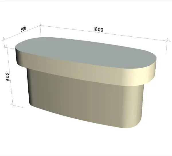 Стол массажный для хамама Овальный 800х800x1800мм