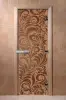 Дверь для сауны DoorWood Хохлома, 700мм х 1700мм, без порога, бронза матовая, коробка ольха