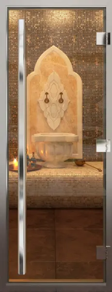 Дверь для турецкой парной DoorWood Prestige 700мм х 1900мм, стекло бронза