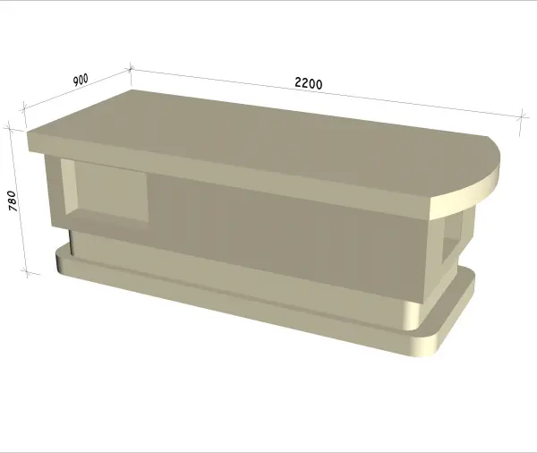 Стол массажный для хамама СПА-1 780х900x2200мм