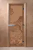 Дверь для сауны DoorWood Банька в лесу, 700 х 1900 мм, без порога, бронза матовая, коробка ольха