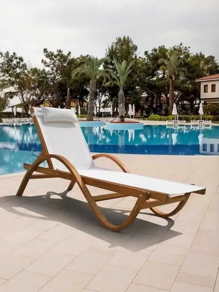 Шезлонг-лежак "Malta" AFM-511C White 201х82x77 см. 