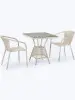 Комплект мебели из искусственного ротанга Афина цвет латте T706/Y137C-W85 Latte (2 кресла + квадратный столик)