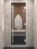 Прозрачная стеклянная дверь DoorWood Prestige для хамама, 700 мм х 1900 мм, с коробкой