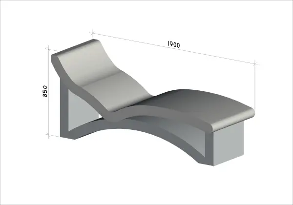 Лежак для хамама Ellada 850х1900х700мм