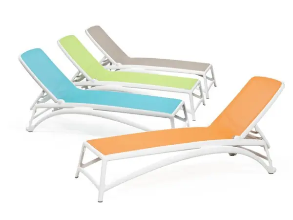 Шезлонг Nardi Atlantico, white/blue 204x70x35 см