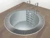 Купель круглая KUP-KRP из нержавеющей стали AISI-316L D=1,5 H=1,5 (переливная)