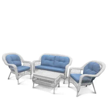 Комплект садовой мебели из искусственного ротанга LV-520 White/Blue