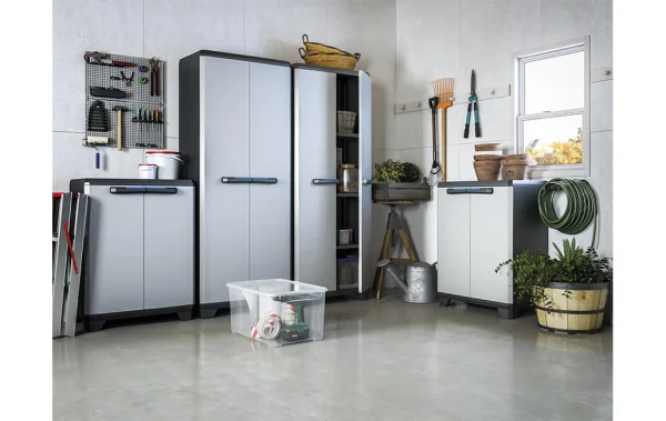 Пластиковый шкаф Keter Linear Base Cabinet, black-grey, 17206642