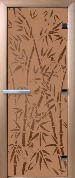 Дверь для сауны DoorWood Бамбук, 700мм х 1900мм, без порога, бронза матовая, коробка ольха