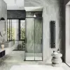 Душевой уголок раздвижной MaybahGlass MGY-1323-6, 900х900мм, черный профиль, стекло прозрачное
