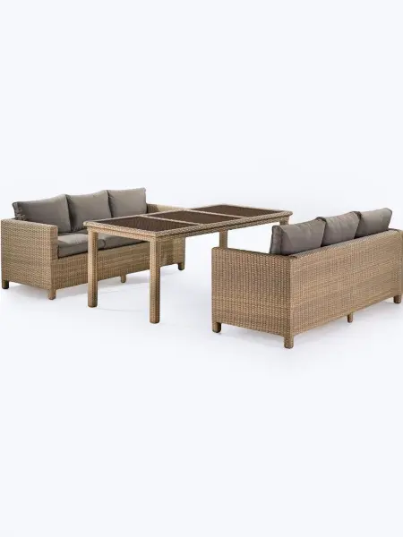 Комплект садовой мебели из искусственного ротанга T365/S65B-W65 Light Brown