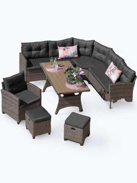 Комплект садовой мебели из искусственного ротанга AFM-373G Grey