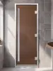Стеклянная дверь DoorWood Prestige (Престиж) для хамам 700 мм х 1900 мм, бронза матовая,коробка алюминий