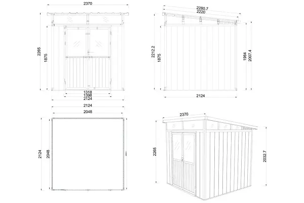 Сарай из древесно-полимерного композита Defender 7x7' ft, 4.24 кв.м.