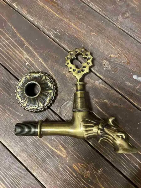 Кран латунный для хамама, цвет бронза, 12А