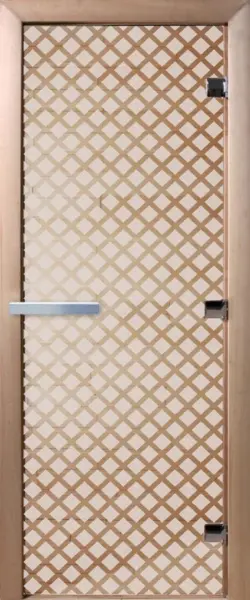 Дверь для сауны DoorWood Мираж, 700мм х 1900мм, без порога, сатин, коробка ольха