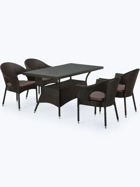 Комплект садовой мебели из искусственного ротанга T198A/Y79A-W53 Brown 4Pcs