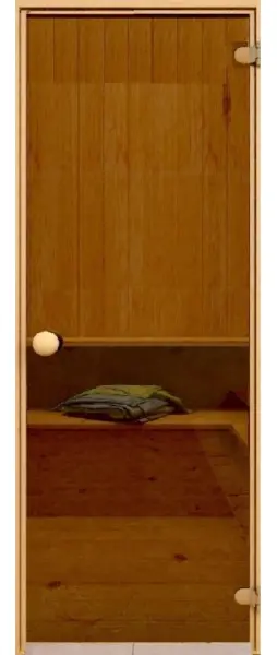 Дверь для сауны DoorWood, 700мм х 1900мм, без порога, бронза, коробка хвоя