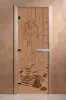Дверь для сауны DoorWood Дженифер-2, 800мм х 2000мм, без порога, бронза матовая, коробка ольха