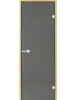 Стеклянная дверь для бани Harvia D71902M, 690 х 1890 мм, без порога, серая, коробка сосна