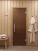 Дверь для сауны DoorWood Favorit, 700мм х 1900мм, без порога, бронза матовая